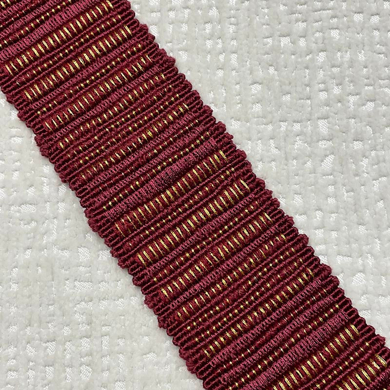 Sample 9347 Reese Tape Cherry, Red, Metallic by Magnolia Fabric