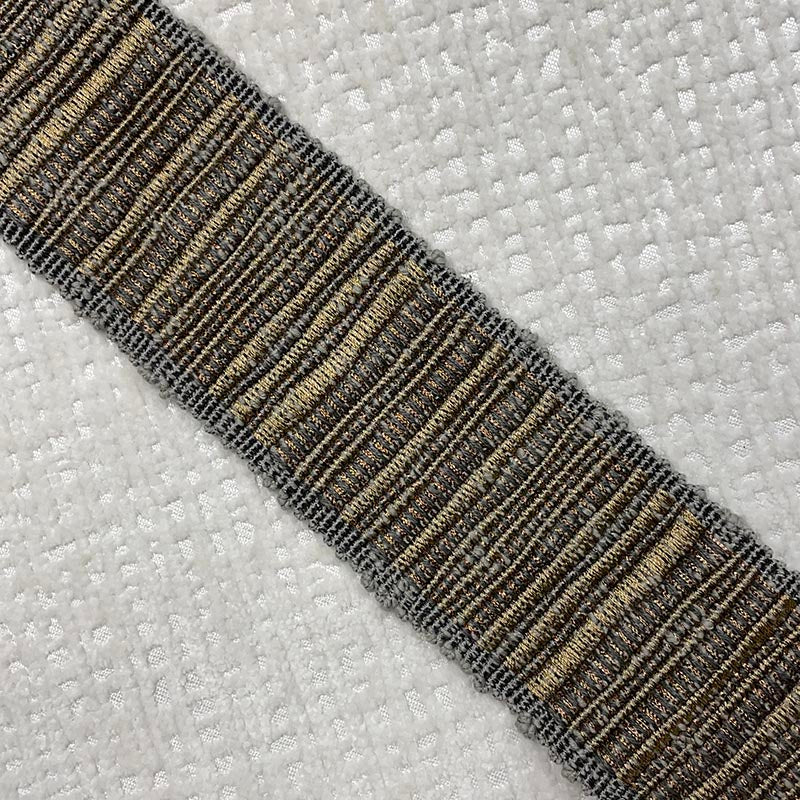Sample 9345 Reese Tape Haze, Gray, Metallic by Magnolia Fabric