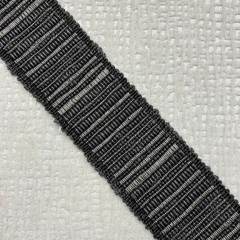 Sample 9336 Reese Tape Smoke, Black, Metallic, Gray by Magnolia Fabric