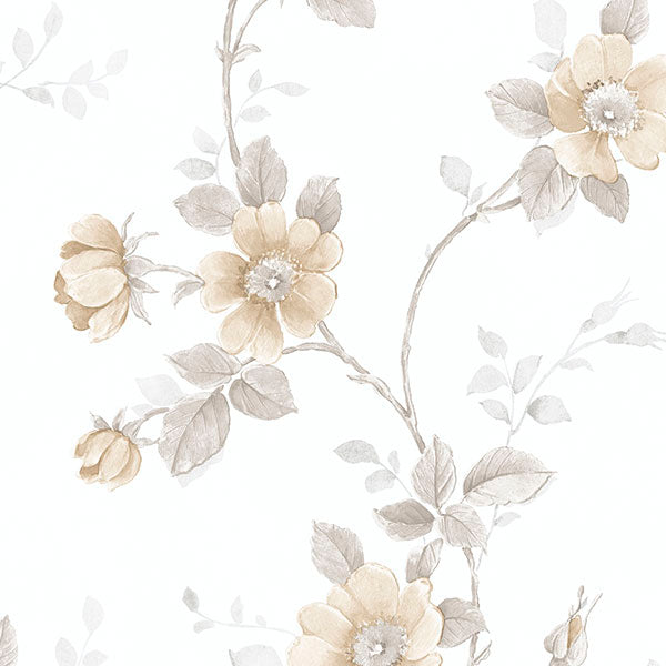 Purchase Rg35731 | Rose Garden 2, Beige Floral - Norwall Wallpaper