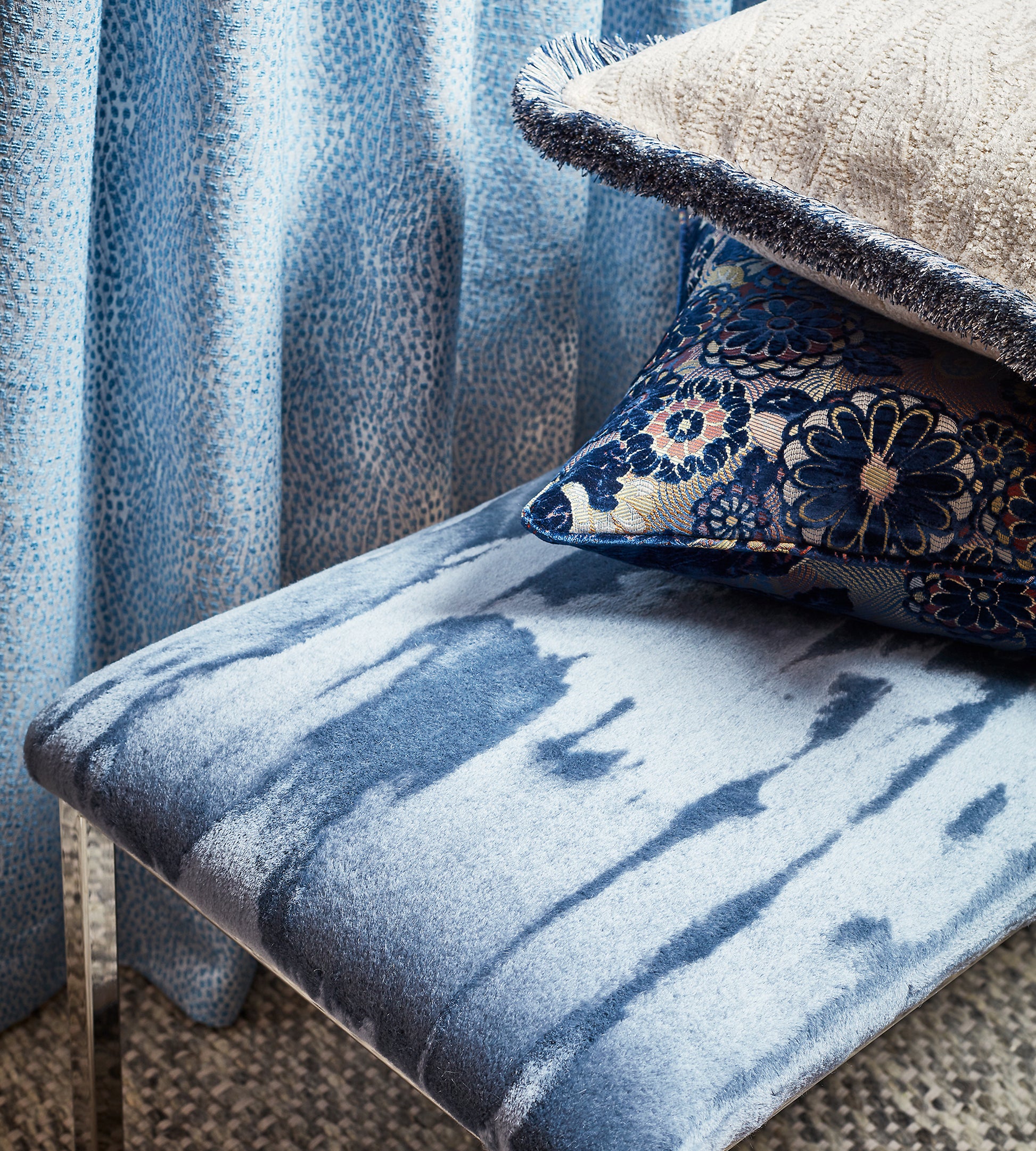 Purchase Old World Weavers Fabric Pattern number RG 0003BEAR, Polar Bear Blue Frost 3