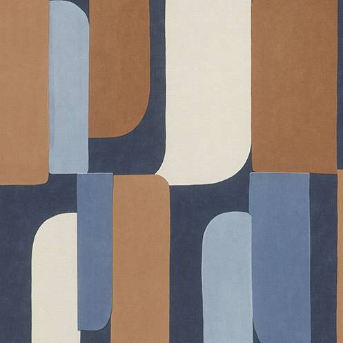 Purchase RH330519 Brewster Wallpaper, Derain Blue Geometric - Rasch