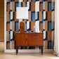 Purchase RH330519 Brewster Wallpaper, Derain Blue Geometric - Rasch1