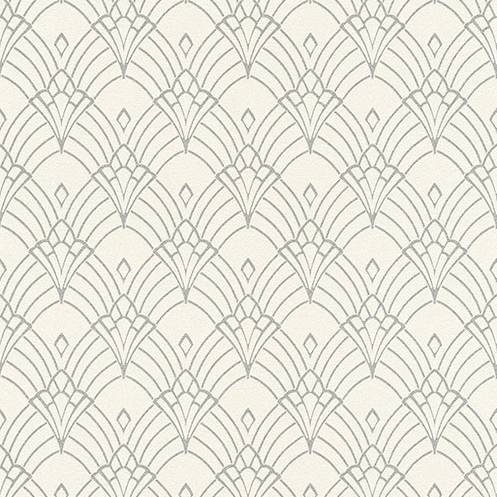 Purchase RH433937 Brewster Wallpaper, Rooney White Fan - Rasch