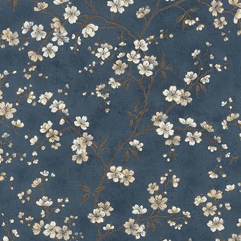 Purchase RH456738 Brewster Wallpaper, Tsubomi Blue Cherry Blossom - Rasch