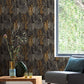 Purchase RH462043 Brewster Wallpaper, Valdivi Black Palm Fronds - Rasch1