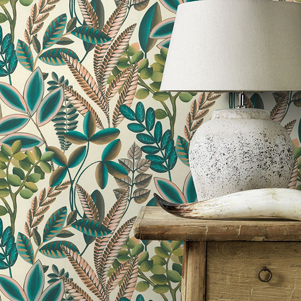 Purchase RH485523 Brewster Wallpaper, Liani Cream Painterly Botanical - Rasch12