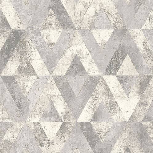 Purchase RH535518 Brewster Wallpaper, Shikhar Silver Geometric - Rasch