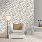 Purchase RH535518 Brewster Wallpaper, Shikhar Silver Geometric - Rasch1