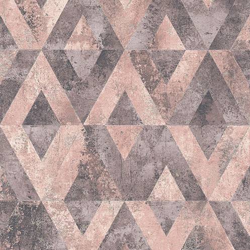 Purchase RH535532 Brewster Wallpaper, Shikhar Raspberry Geometric - Rasch
