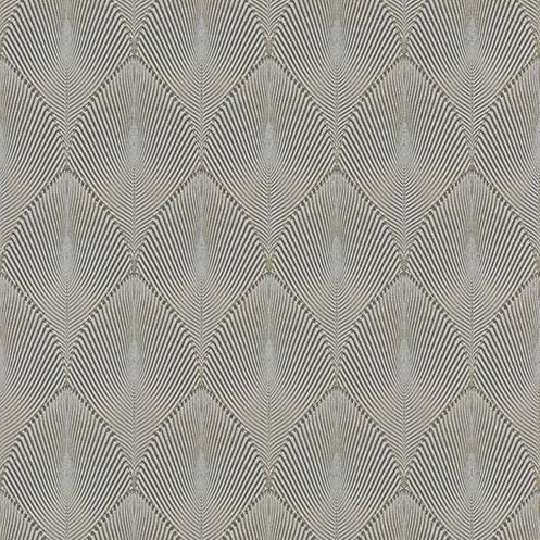 Purchase RH535853 Brewster Wallpaper, Tirsuli Grey Ogee - Rasch