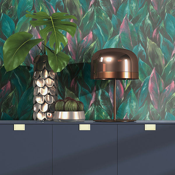 Purchase RH537352 Brewster Wallpaper, Maclayi Fuschia Banana Leaf - Rasch1