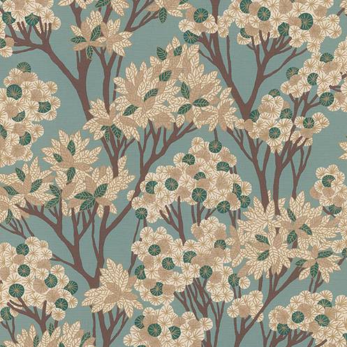 Purchase RH580013 Brewster Wallpaper, Stickley Sky Blue Tree - Rasch