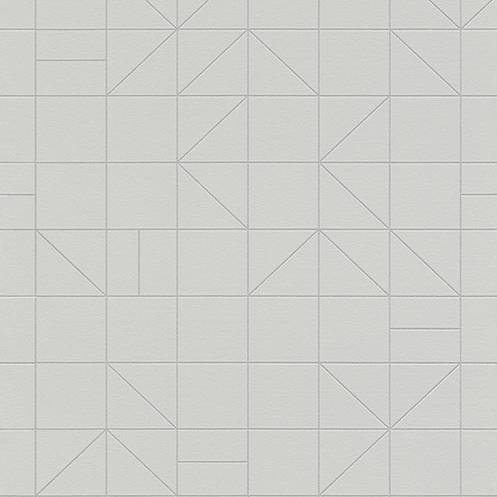 Purchase RH610741 Brewster Wallpaper, Teague Silver Geometric - Rasch
