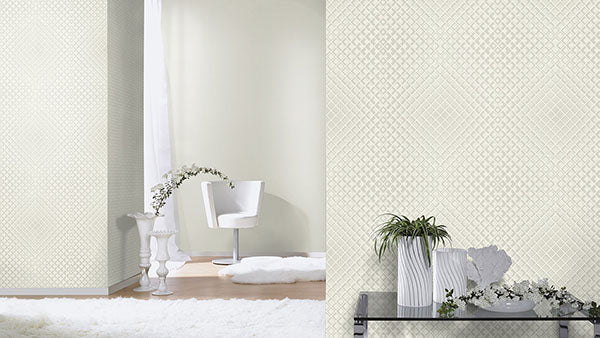 Purchase RH610949 Brewster Wallpaper, Perriand Cream Geometric - Rasch1