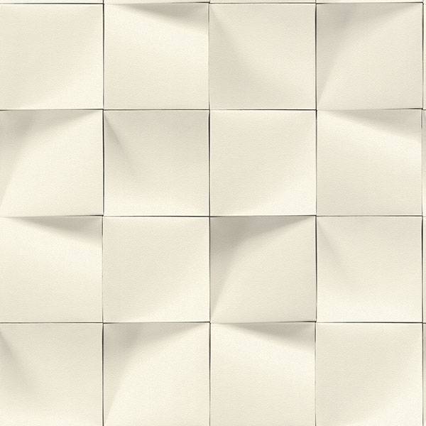 Purchase RH611359 Brewster Wallpaper, Eyre White Three-Dimensional Geometric - Rasch