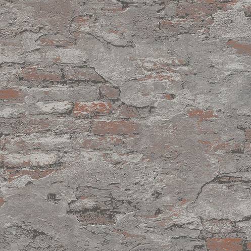 Purchase RH625530 Brewster Wallpaper, Templier Grey Distressed Brick - Rasch