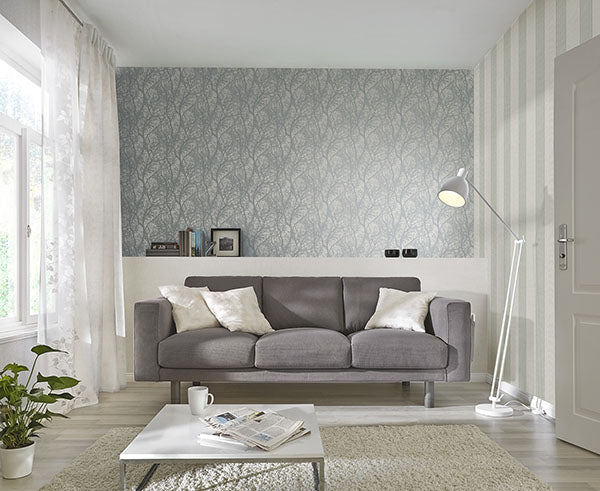 Purchase RH633269 Brewster Wallpaper, Wiwen Grey Tree - Rasch1