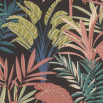 Purchase RH691603 Brewster Wallpaper, Rudyard Pink Tropical Flora - Rasch