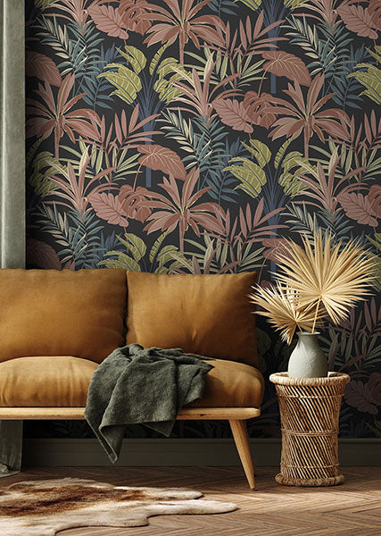 Purchase RH691603 Brewster Wallpaper, Rudyard Pink Tropical Flora - Rasch1