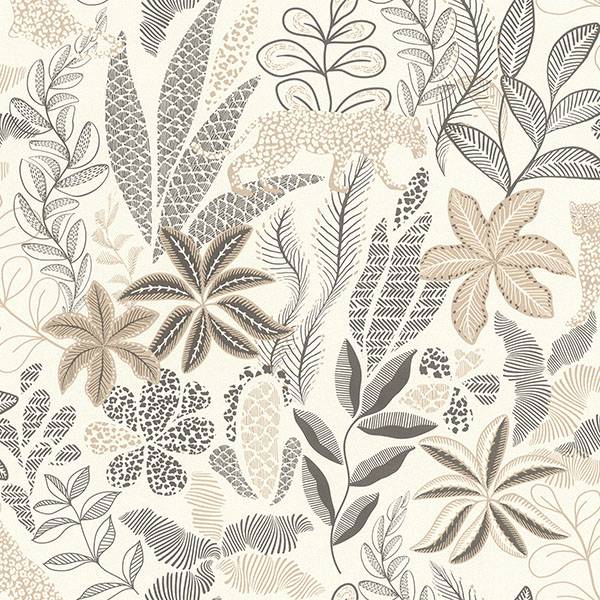Purchase RH792911 Brewster Wallpaper, Alani Neutral Tropical - Rasch