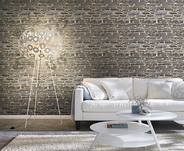 Purchase RH863420 Brewster Wallpaper, Cassandre Grey Stone - Rasch1