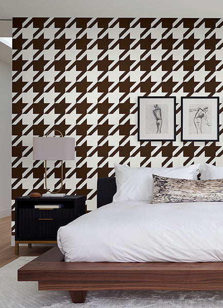 Purchase RPS6148 NuWallpaper Wallpaper, RuHoundstooth Brown - RuPaul NuWallpaper1