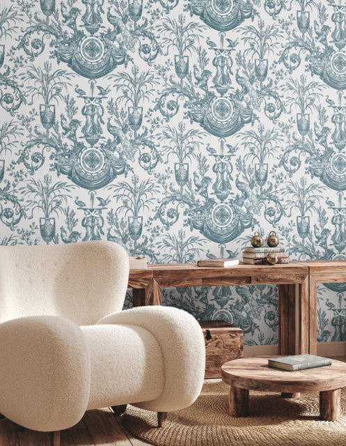 Purchase Rt7811 | Toile Resource Library, Avian Fountain Toile - York Wallpaper