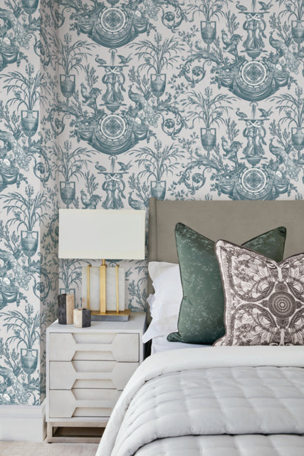 Purchase Rt7811 | Toile Resource Library, Avian Fountain Toile - York Wallpaper