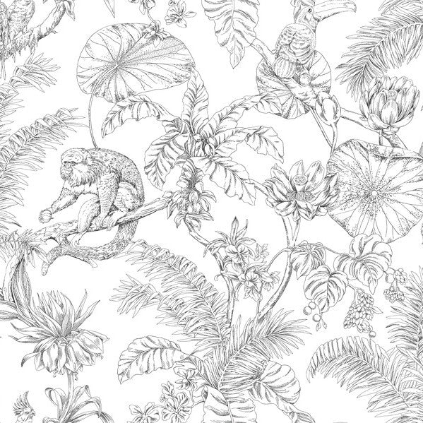 Purchase Rt7841 | Toile Resource Library, Tropical Sketch Toile - York Wallpaper