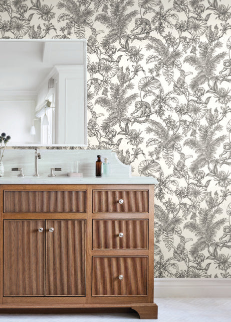 Rt7841 | Toile Resource Library, Tropical Sketch Toile - York Wallpape