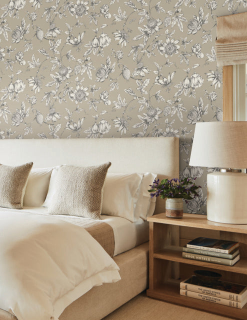 Purchase Rt7852 | Toile Resource Library, Passion Flower Toile - York Wallpaper