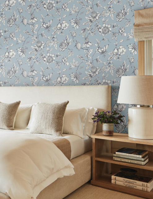 Purchase Rt7853 | Toile Resource Library, Passion Flower Toile - York Wallpaper