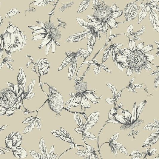 Purchase Rt7854 | Toile Resource Library, Passion Flower Toile - York Wallpaper