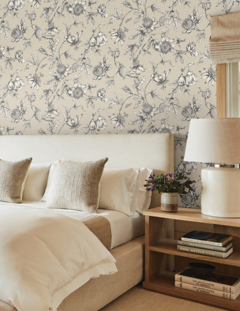 Purchase Rt7854 | Toile Resource Library, Passion Flower Toile - York Wallpaper