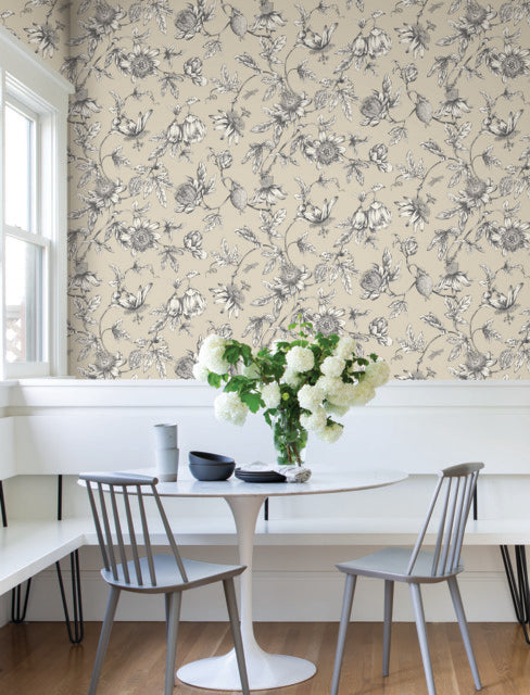 Rt7854 | Toile Resource Library, Passion Flower Toile - York Wallpaper