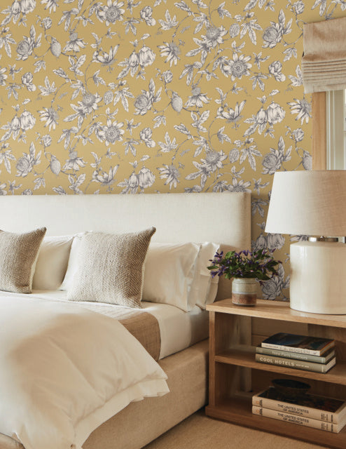 Purchase Rt7855 | Toile Resource Library, Passion Flower Toile - York Wallpaper