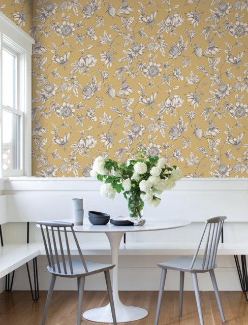 Purchase Rt7855 | Toile Resource Library, Passion Flower Toile - York Wallpaper