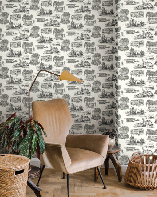 Purchase Rt7861 | Toile Resource Library, Modern Vista Toile - York Wallpaper