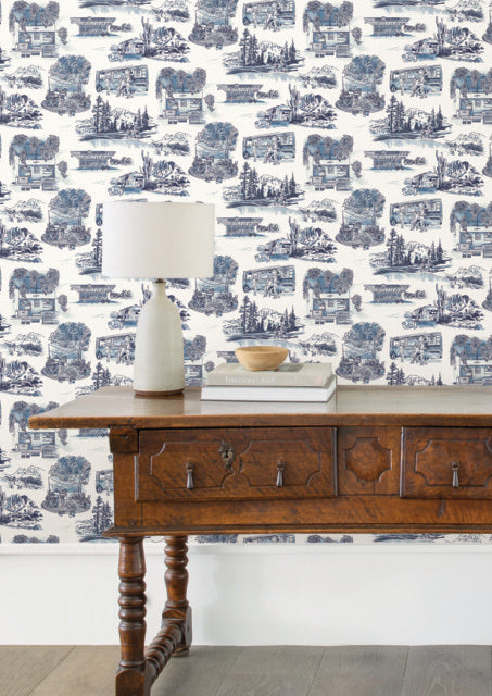 Purchase Rt7862 | Toile Resource Library, Modern Vista Toile - York Wallpaper