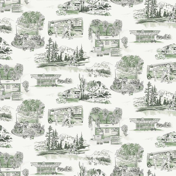 Purchase Rt7863 | Toile Resource Library, Modern Vista Toile - York Wallpaper