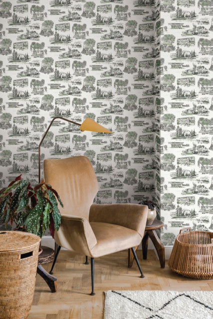 Purchase Rt7863 | Toile Resource Library, Modern Vista Toile - York Wallpaper