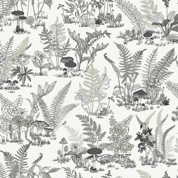 Purchase Rt7893 | Toile Resource Library, Mushroom Garden Toile - York Wallpaper