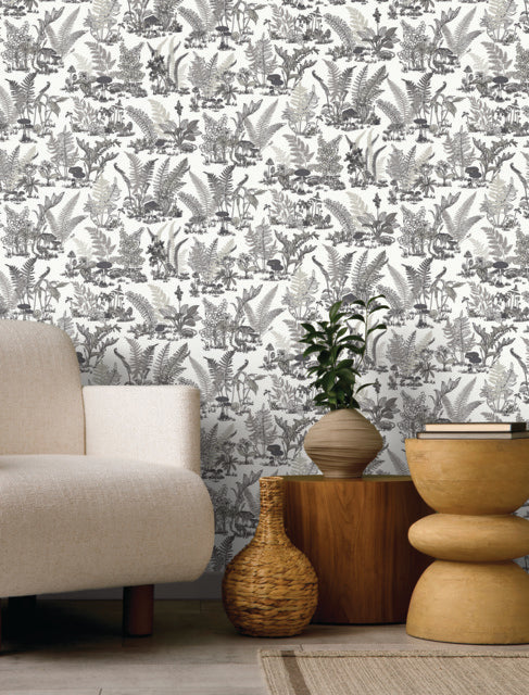 Purchase Rt7893 | Toile Resource Library, Mushroom Garden Toile - York Wallpaper