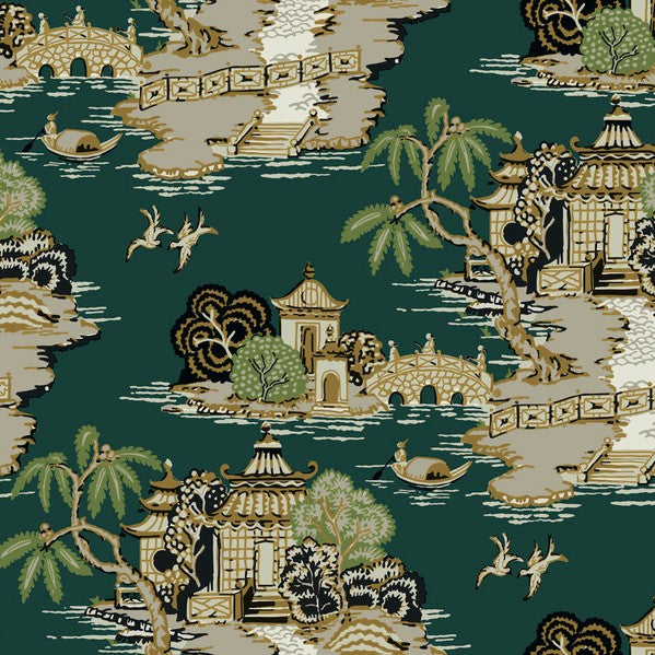 Purchase Rt7903 | Toile Resource Library, Pagoda And Sampan Scenic - York Wallpaper