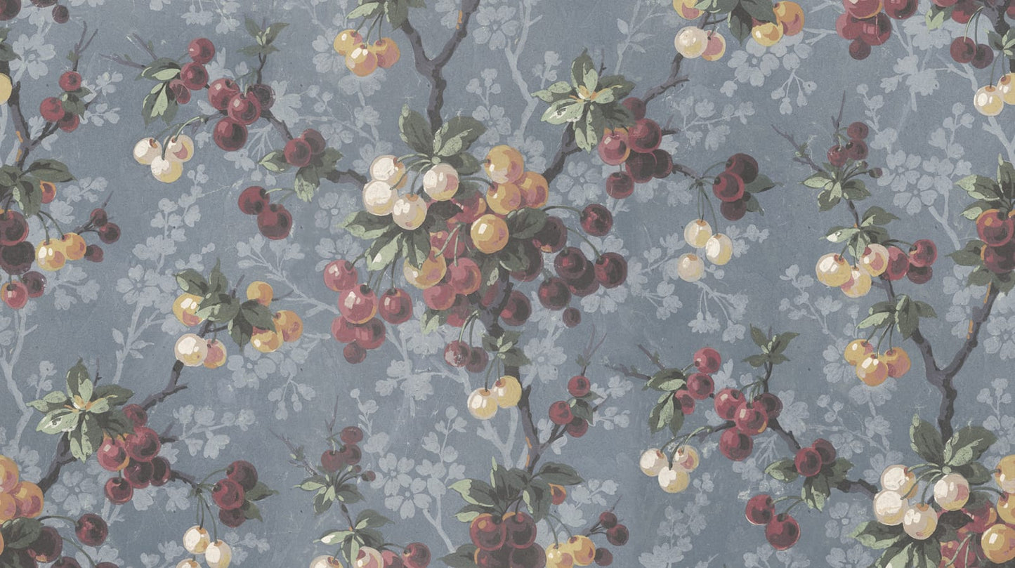 Sandberg Wallpaper pattern name & color Franka, 	Sky Blue	 from the collection Villa Dalarö II. 
