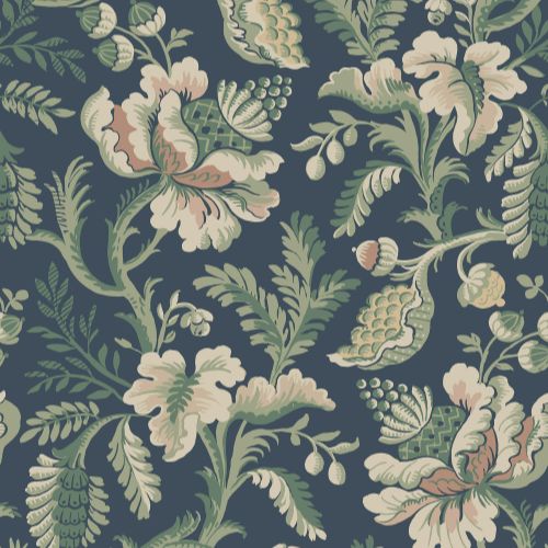 Purchase Sandberg Wallpaper Pattern number 2028-06-21 pattern name Daphne color name Midnight Blue. 