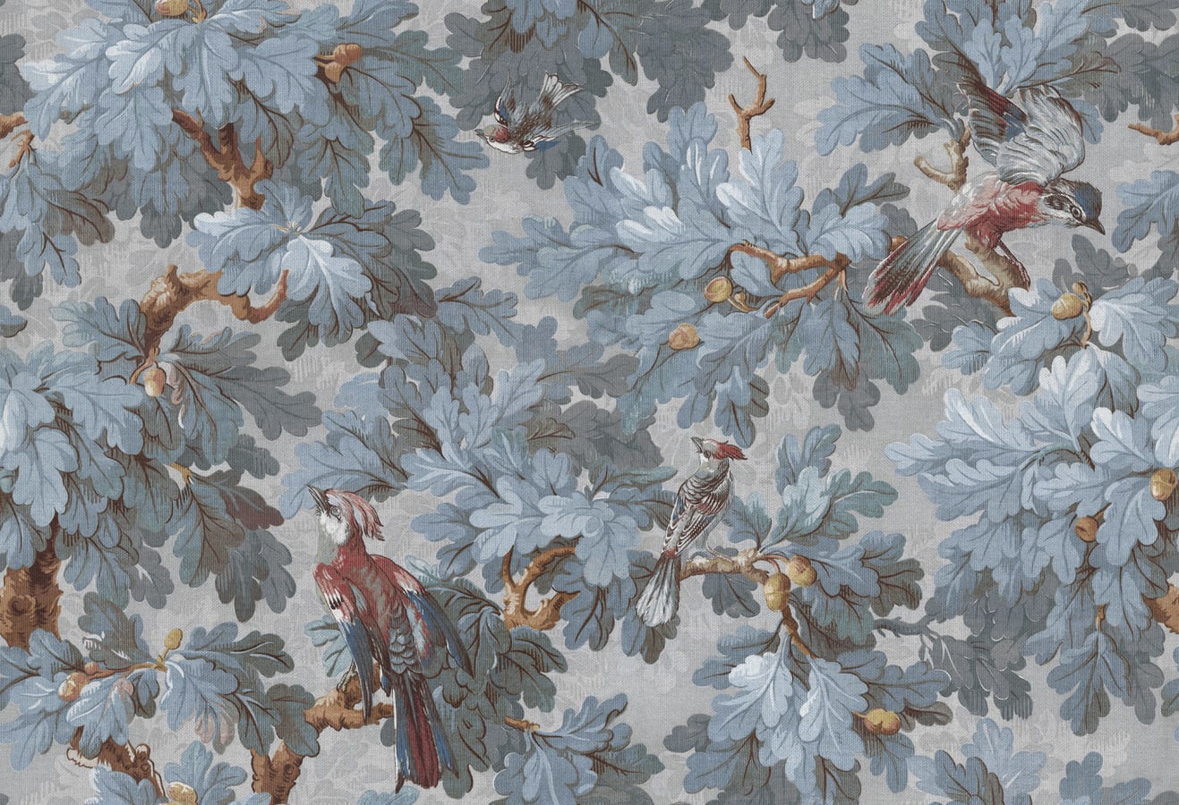 Sandberg Wallpaper pattern name & color Benjamin, Misty Blue from the collection Le Village. 