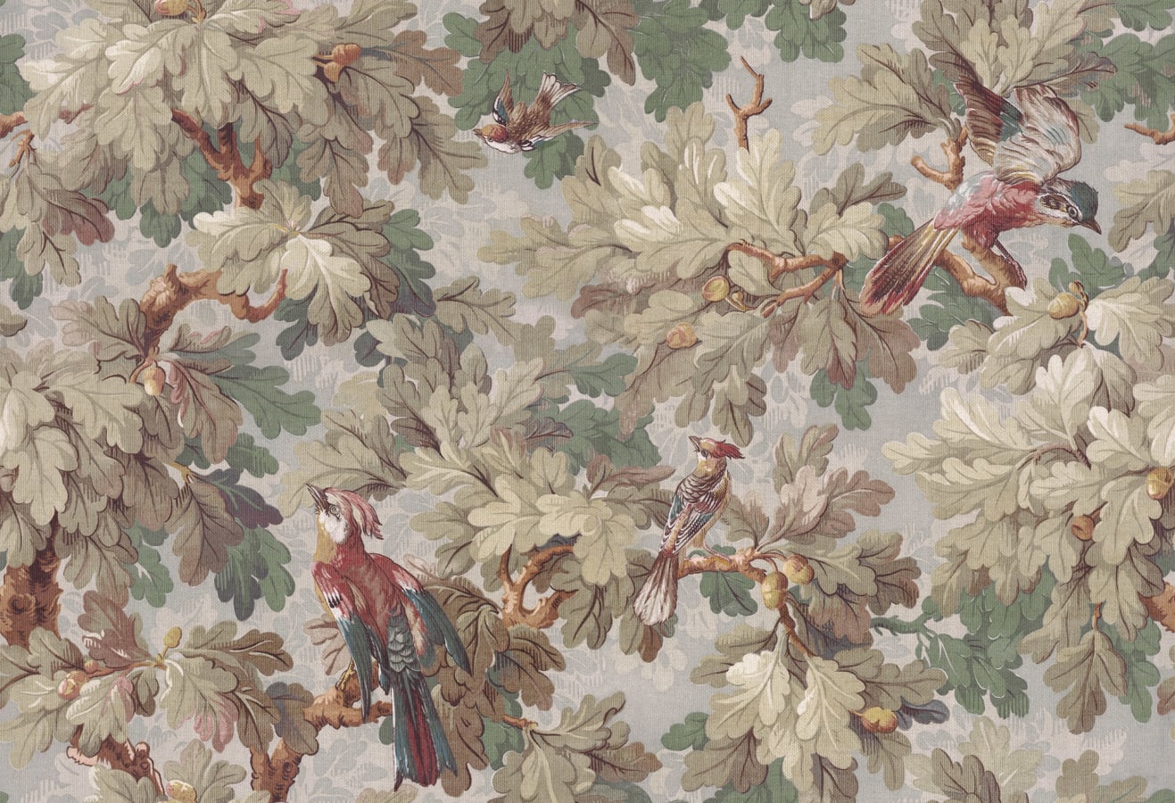 Sandberg Wallpaper pattern name & color Benjamin, Sage Green from the collection Le Village. 