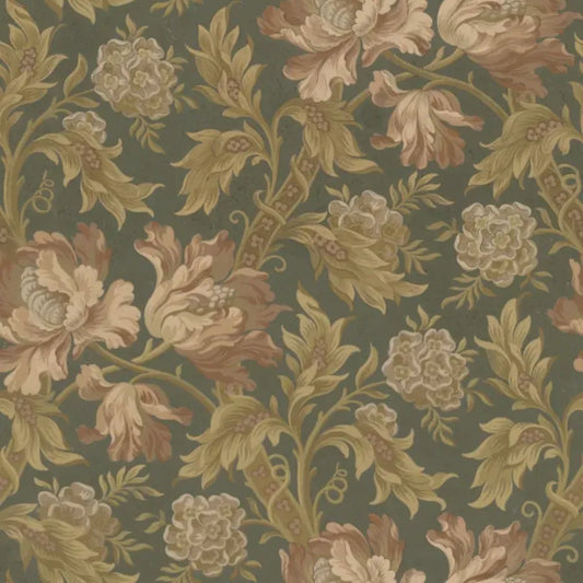 Sandberg Wallpaper Pattern number S10277 pattern name & color Esther Forest Green from the collection Le Village. 